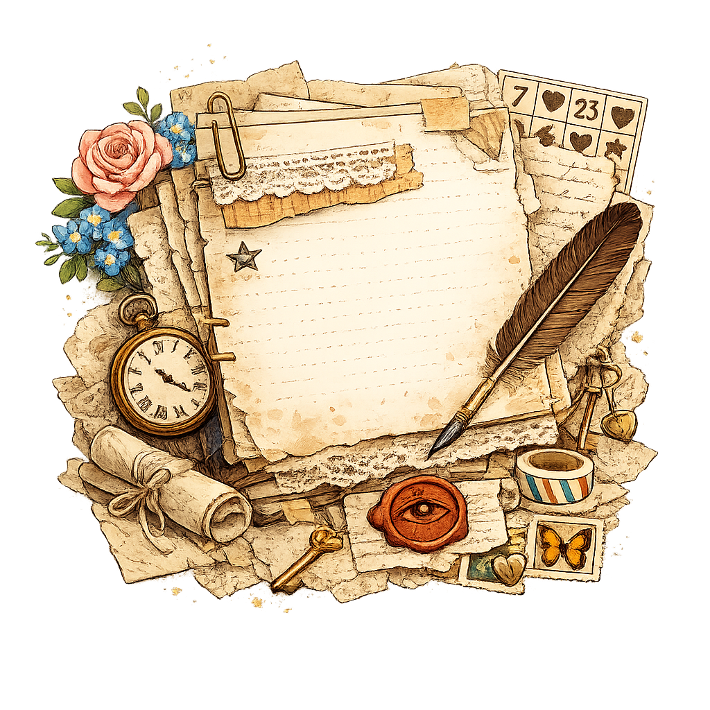 Retro Paper Texture & Layering Secrets Notes